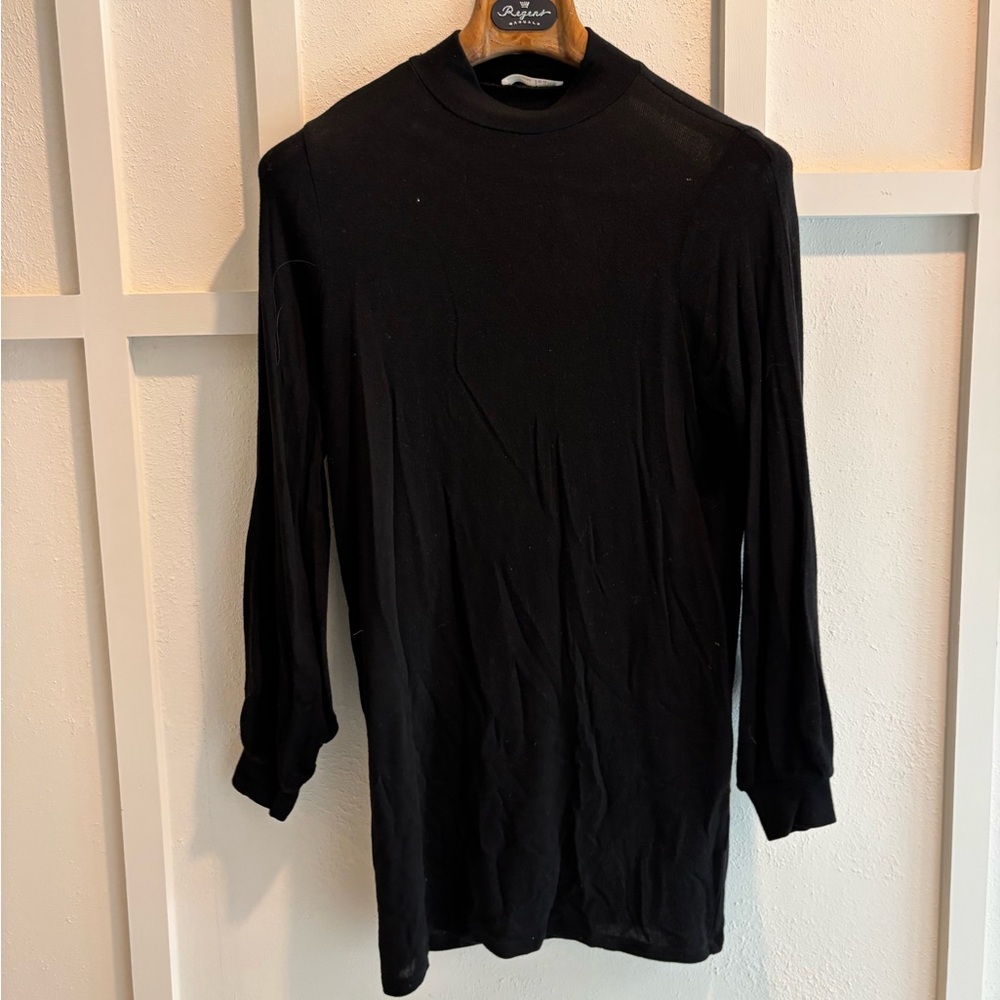 Reformation Black Long Sleeve knit sweater dress